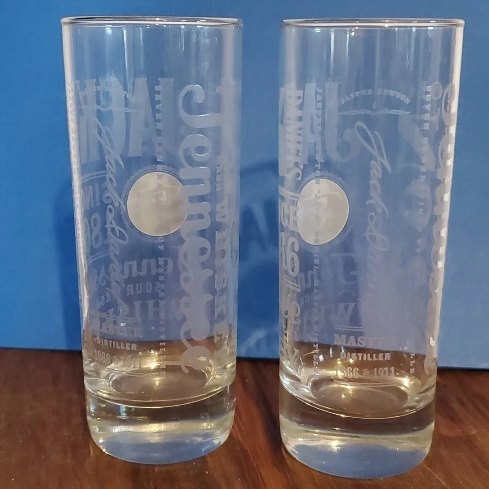 Jack Daniel's Whiskey Glasses - New never used Tall Boy Highball